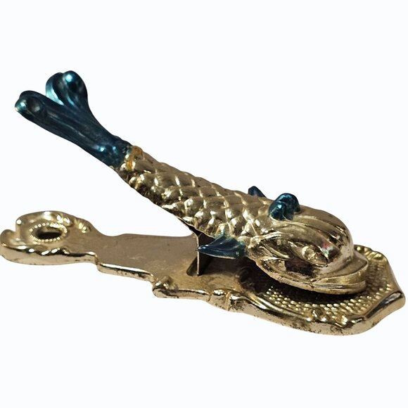 Vintage Metal Koi Fish Clip Memo Holder/Wall Hanging Decorative Desk Accessory - Picture 3 of 11